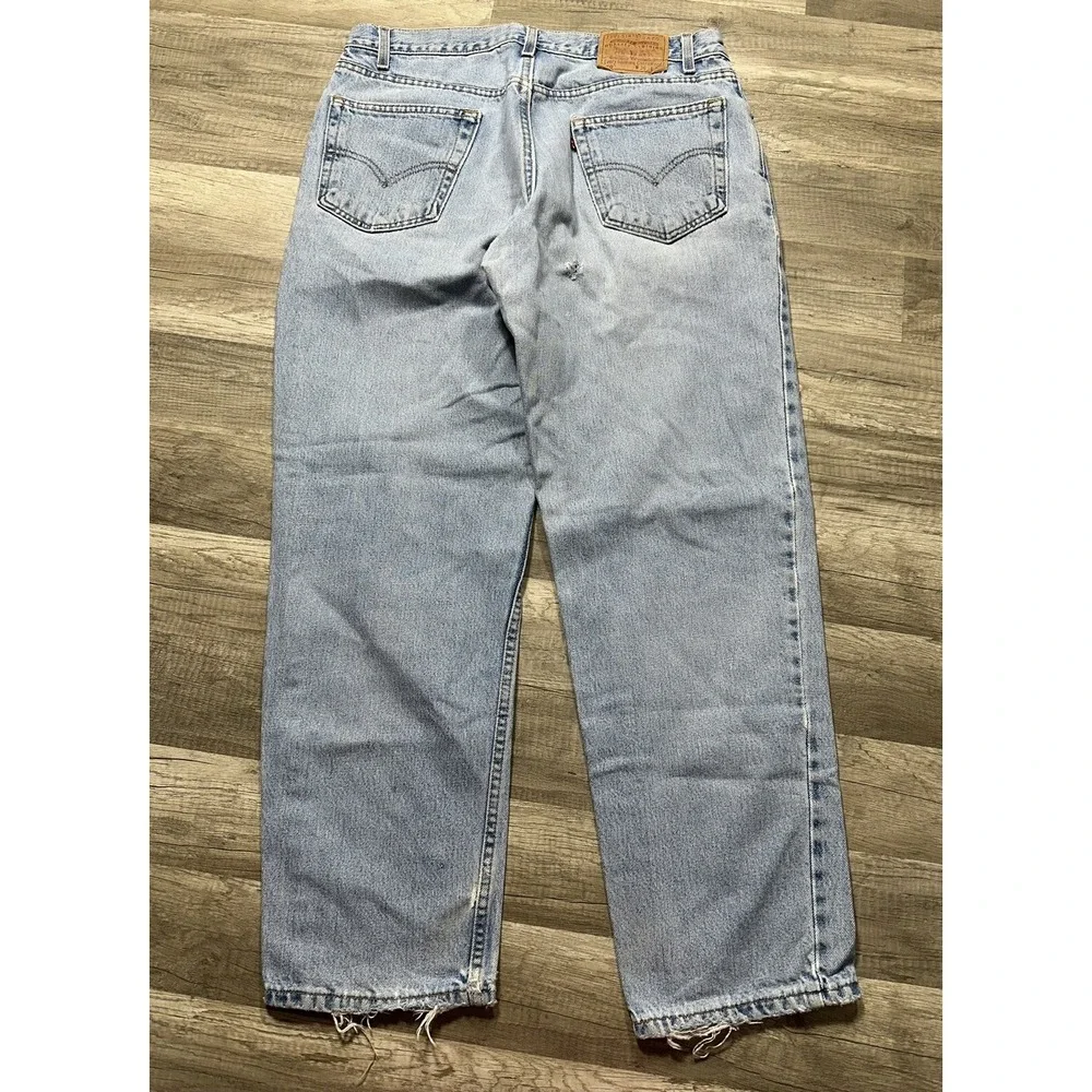 Vintage 90s Levi's 550‎ Jeans Straight Leg Relaxed Fit Light Wash 35 X 28.5